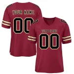 Custom Cardinal Black Old-Gold Classic Style Mesh Authentic Football Jersey