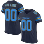 Custom Navy Orange-White Classic Style Mesh Authentic Football Jersey