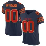 Custom Navy Gold-Red Classic Style Mesh Authentic Football Jersey