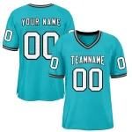 Custom Aqua White-Black Classic Style Authentic Football Jersey