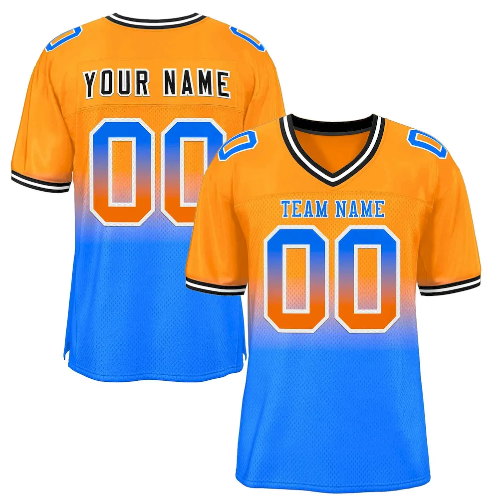 Custom Yellow Green-White Gradient Fashion Outdoor Authentic Football Jersey
