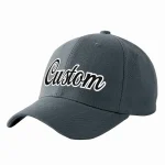 Custom Dark Gray Gold-Black Curved Eaves Sport Baseball Cap Design for Men/Women/Youth