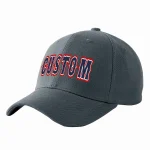 Custom Dark Gray Navy-White Curved Eaves Sport Baseball Cap Design for Men/Women/Youth