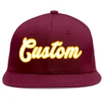 Custom Crimson White-Gold Flat Eaves Sport Baseball Cap