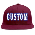 Custom Crimson White-Royal Flat Eaves Sport Baseball Cap