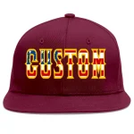 Custom Crimson Vintage USA Flag-Gold Flat Eaves Sport Baseball Cap