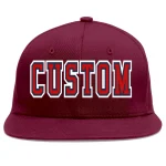 Custom Crimson Red-Navy Flat Eaves Sport Baseball Cap