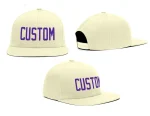 Custom Cream Purple Outdoor Sport Baseball Cap