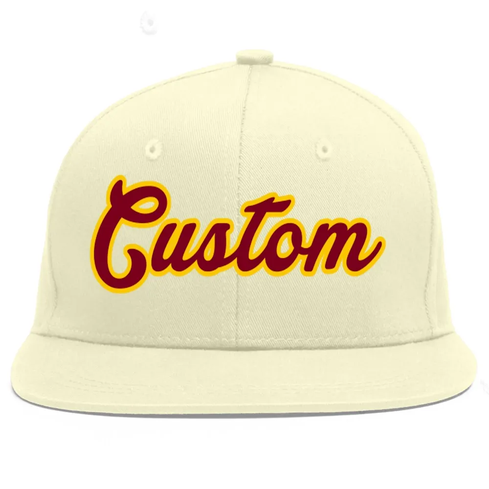 Custom Gold Red Personalized Star Graffiti Pattern Authentic Two-Button Baseball Jersey