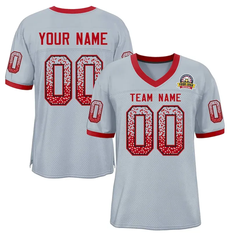 Custom Silver Scarlet-Black Drift Fashion Mesh Authentic Football Jersey