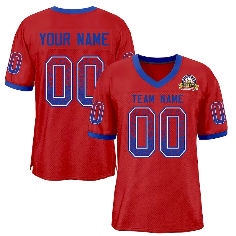 Custom Scarlet Royal-White Drift Fashion Mesh Authentic Football Jersey