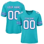 Custom Aqua Royal-White Classic Style Authentic Football Jersey