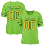 Custom Neon Green Old Gold-Black Classic Style Authentic Football Jersey