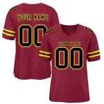 Custom Burgundy Black-Gold Classic Style Authentic Football Jersey