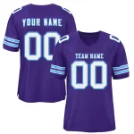 Custom Purple White-Powder Blue Classic Style Authentic Football Jersey