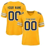 Custom Gold Navy-White Classic Style Authentic Football Jersey