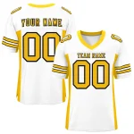 Custom White Red Insert Color Design Mesh Authentic Football Jersey