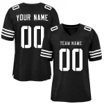 Custom Black White Classic Style Mesh Authentic Football Jersey