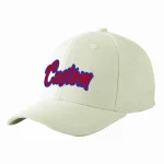 Custom Cream Red-Royal Curved Eaves Sport Baseball Cap Design for Men/Women/Youth