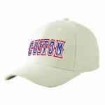 Custom Cream Royal-White Curved Eaves Sport Baseball Cap Design for Men/Women/Youth
