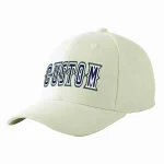 Custom Cream Navy-White Curved Eaves Sport Baseball Cap Design for Men/Women/Youth
