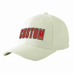 Custom Cream Red-Old Gold Curved Eaves Sport Baseball Cap Design for Men/Women/Youth