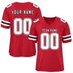 Custom Red White-Black Classic Style Mesh Authentic Football Jersey