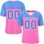 Custom Pink-Powder Blue Raglan Sleeves Fashion Authentic Football Jersey