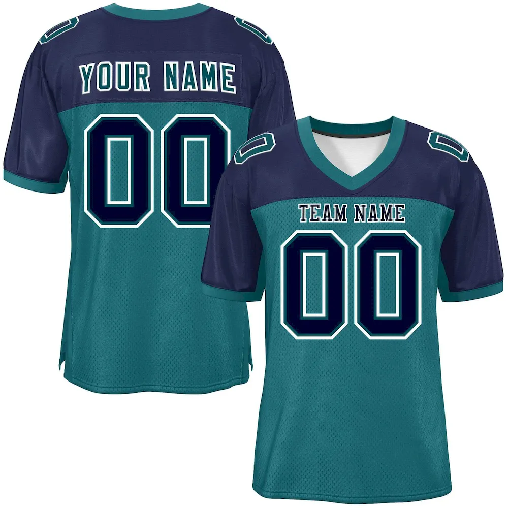 Custom Gray-Navy Raglan Sleeves Fashion Authentic Football Jersey