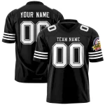 Custom Black White Personalized Classic Authentic Football Jersey