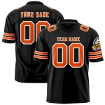 Custom Black Orange-White Personalized Classic Authentic Football Jersey