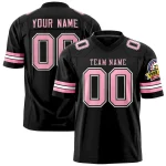 Custom Black Light Pink Personalized Classic Authentic Football Jersey