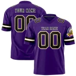 Custom Purple Black-White Personalized Classic Authentic Football Jersey