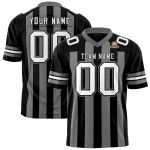 Custom Black Dark Gray Personalized Thick Stripe Design Authentic Football Jersey