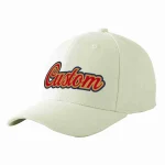 Custom Cream Red-Old Gold Curved Eaves Sport Baseball Cap Design for Men/Women/Youth