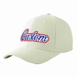 Custom Cream Royal-White Curved Eaves Sport Baseball Cap Design for Men/Women/Youth