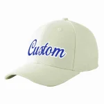 Custom Cream Royal-White Curved Eaves Sport Baseball Cap Design for Men/Women/Youth
