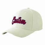 Custom Cream Red-Navy Curved Eaves Sport Baseball Cap Design for Men/Women/Youth