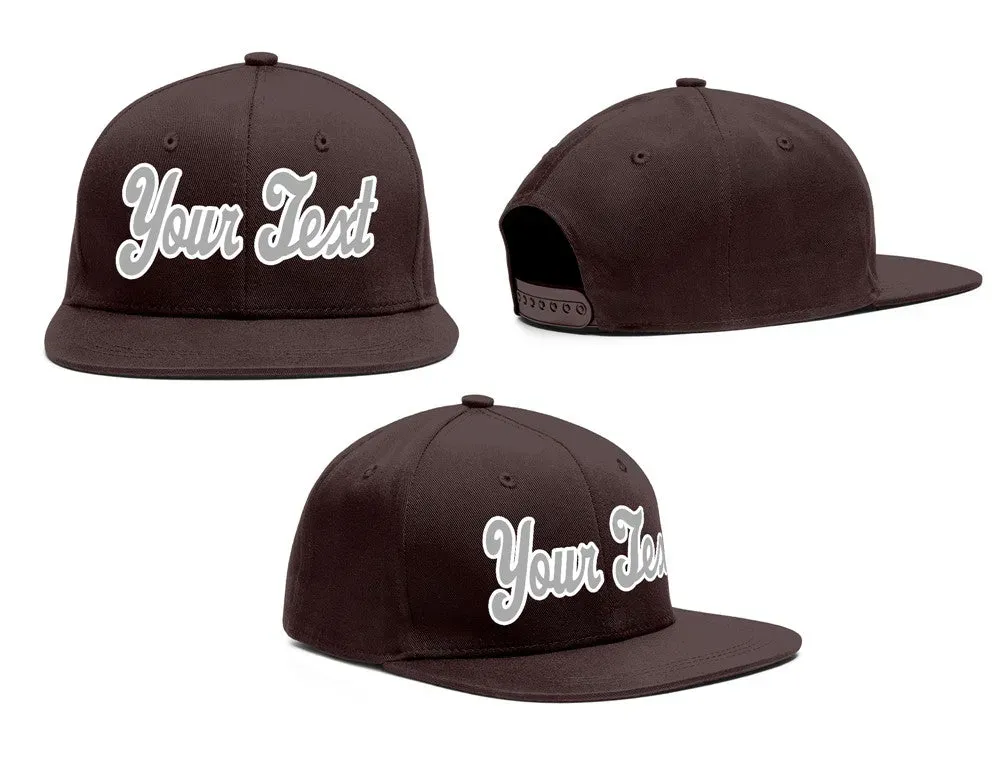Custom Brown White-Grey Casual Sport Baseball Cap
