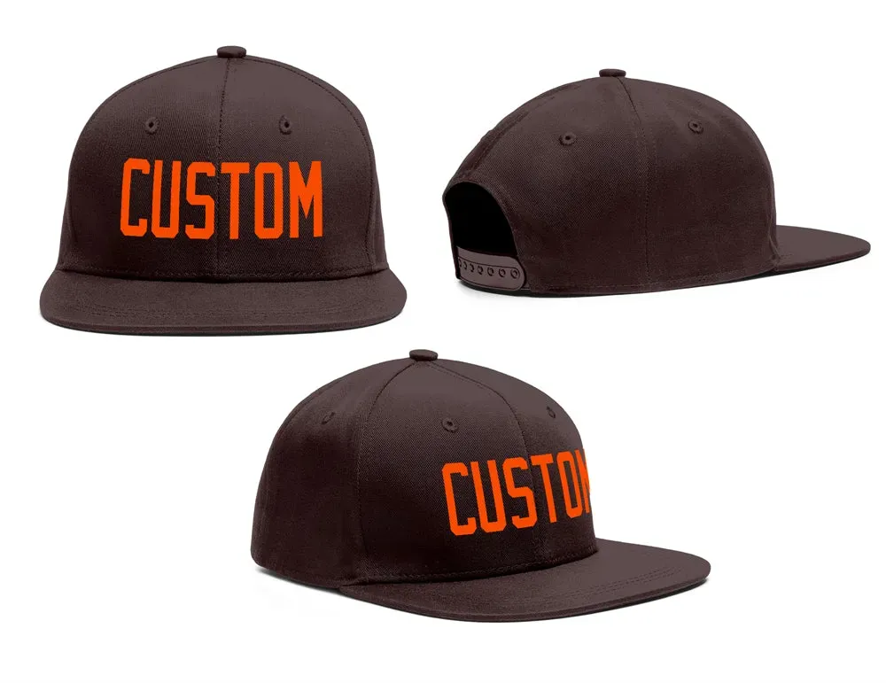 Custom Brown Orange Outdoor Sport Baseball Cap