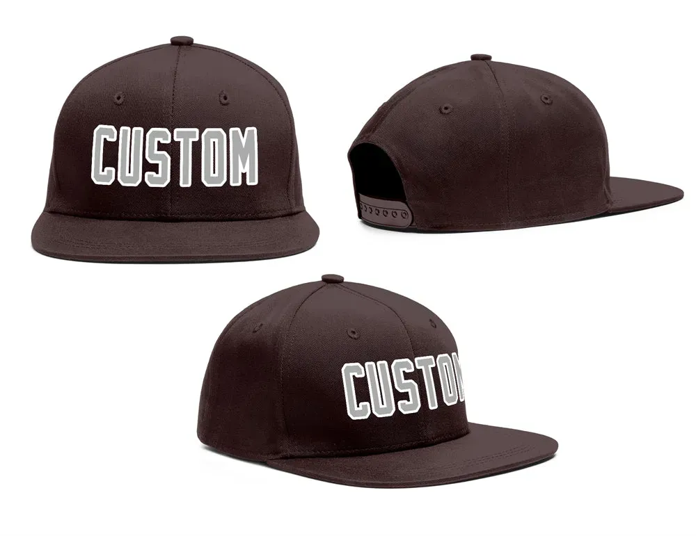 Custom Brown Grey-White Outdoor Sport Baseball Cap