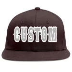 Custom Brown Red-White Flat Eaves Sport Baseball Cap