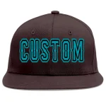 Custom Brown Kelly Green-White Flat Eaves Sport Baseball Cap