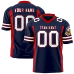 Custom Navy Red Personalized Insert Color Design Authentic Football Jersey