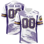 Custom White Light Purple Personalized Scratch Pattern Design Authentic Football Jersey