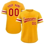 Custom Yellow Red-White Classic Style Authentic Baseball Jersey