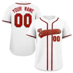 Custom White Red-White Classic Style Authentic Baseball Jersey