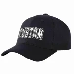 Custom Black White-Black Curved Eaves Sport Baseball Cap Design for Men/Women/Youth