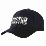 Custom Black White-Black Curved Eaves Sport Baseball Cap Design for Men/Women/Youth