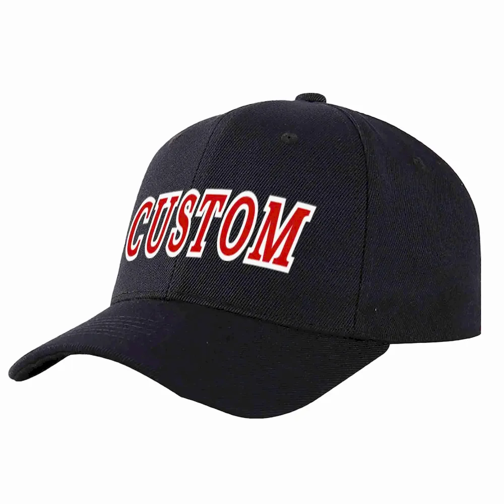 Custom Black White-Gold Curved Eaves Sport Baseball Cap Design for Men/Women/Youth